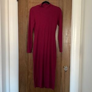 Marine Layer Lexi Rib Turtleneck Midi Dress